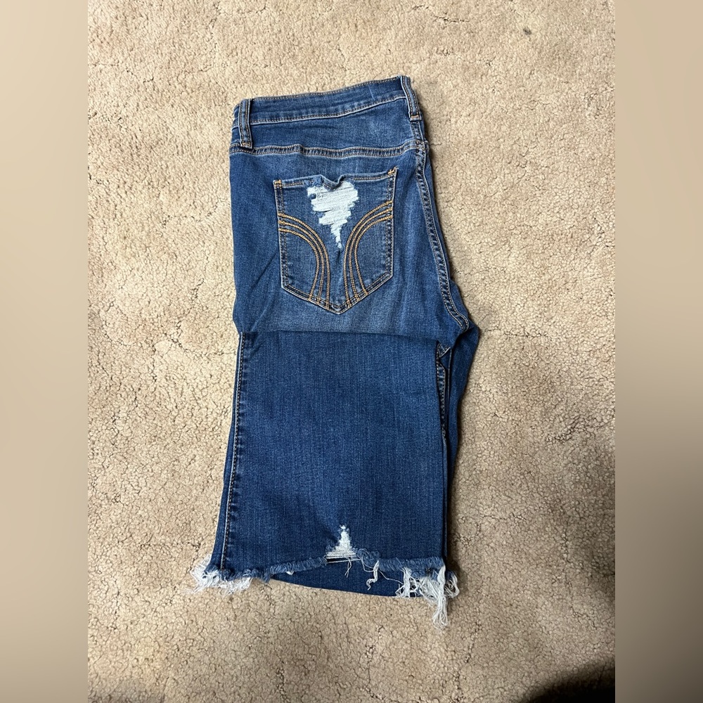 Hollister mid rise boot cut distressed jeans